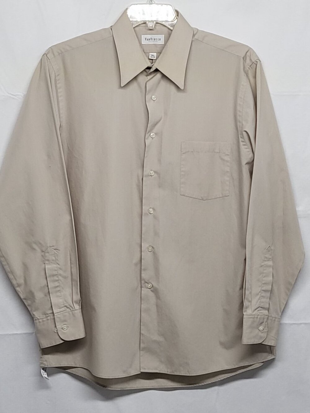 Vintage Van Heusen Mens Dress Shirt Poplin 16.5 34-35 Long Sleeve Y2K
